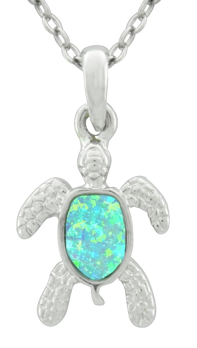 Pendant - Turtle Blue Opal