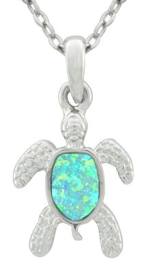 Pendant - Turtle Blue Opal