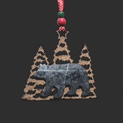 Cork & Metal Ornament Bear