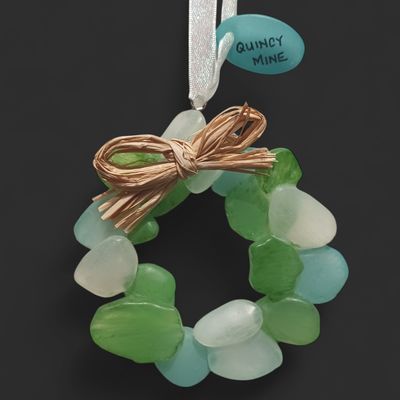 Resin Ornament Sea Glass Wreath w/ Tag