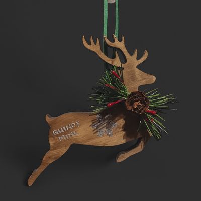 Diecut Wood Ornament Leaping Deer