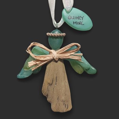 Resin Ornament Driftwood & Sea Glass Angel