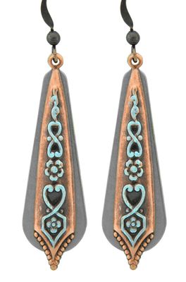 Copper and Brass Dangle Earrings