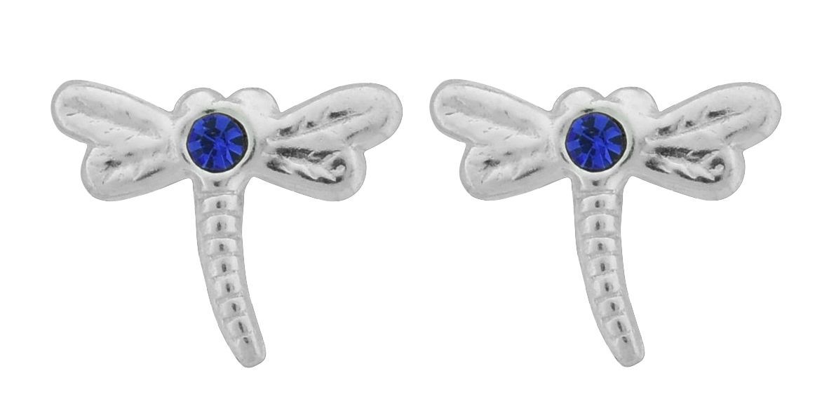 Earrings - Dragonfly blue sapphire