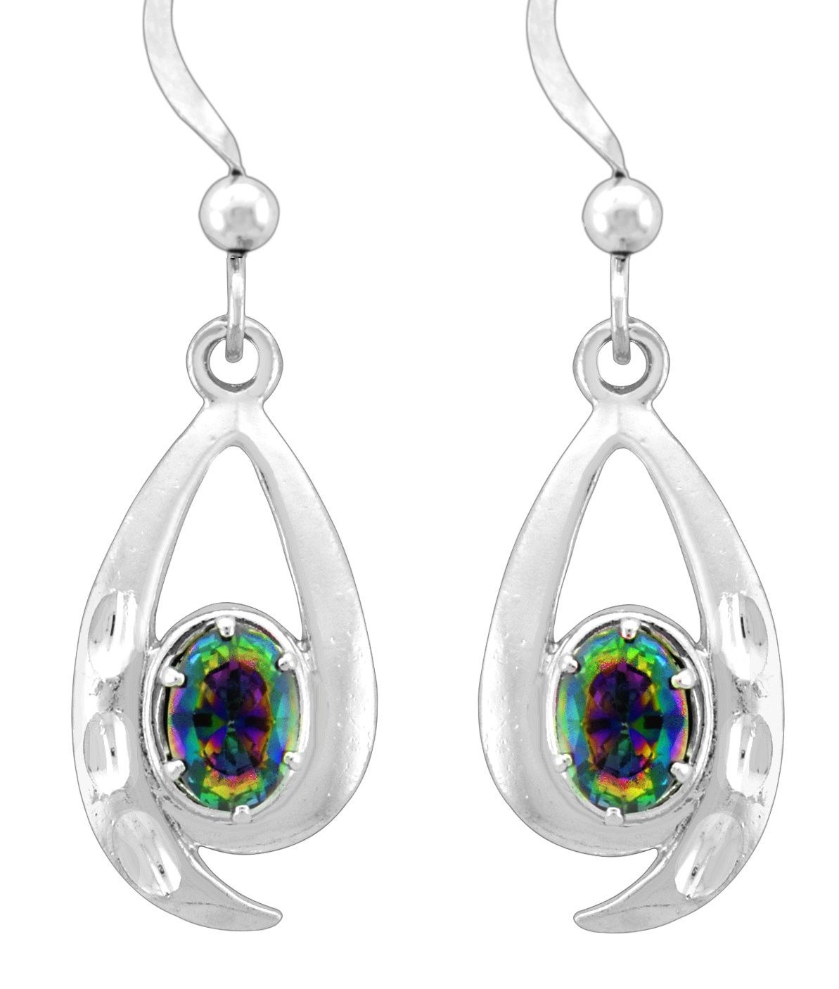 Mystic Zirconia Swirl Drop Earrings