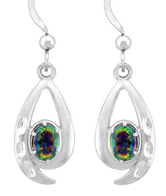 Mystic Zirconia Swirl Drop Earrings