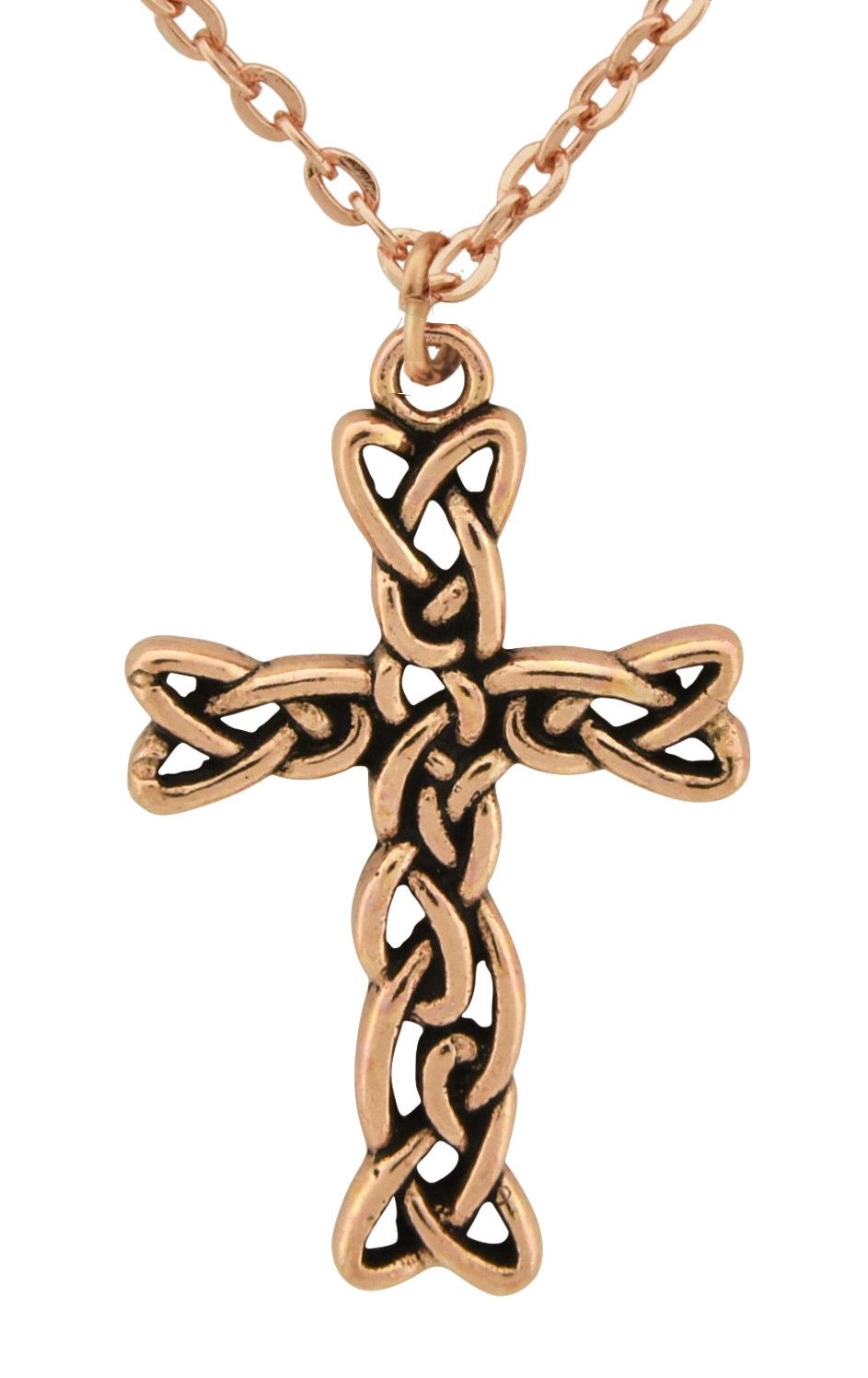 Copper Weave Cross Pendant