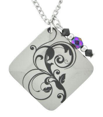 Pendant - Silver Diamond Floral Design