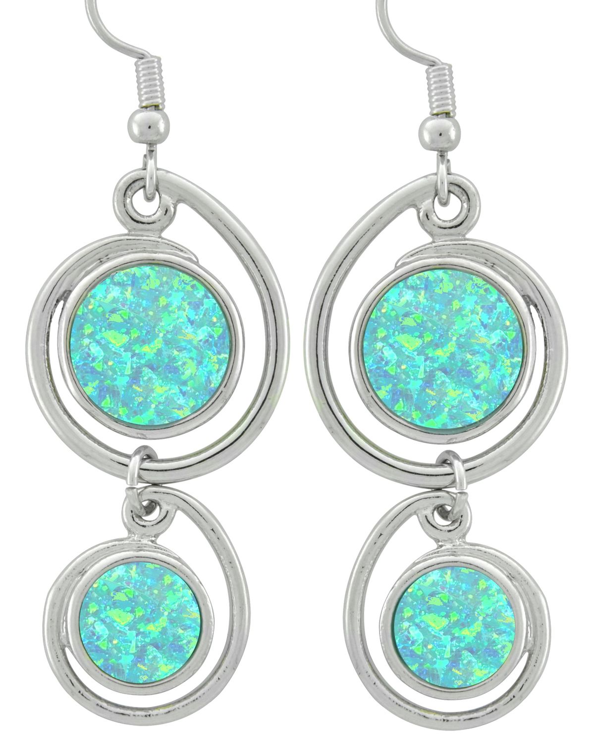 Earrings - Mystic Waters Blue Circles