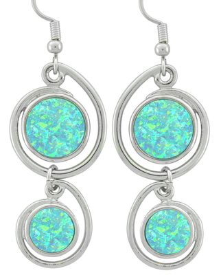 Earrings - Mystic Waters Blue Circles
