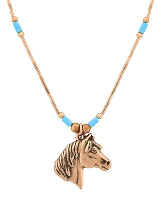 Pendant _ Copper Horse Head with Turquoise LCN 157