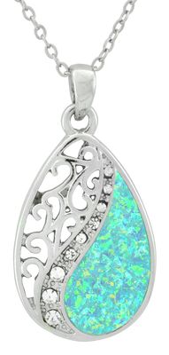 Pendant - Mystic Waters Blue Opal Teardrop