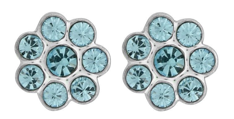 Earrings - Flower Design Blue Sapphire