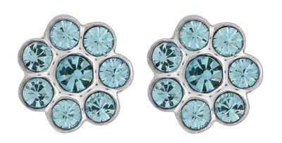 Earrings - Flower Design Blue Sapphire