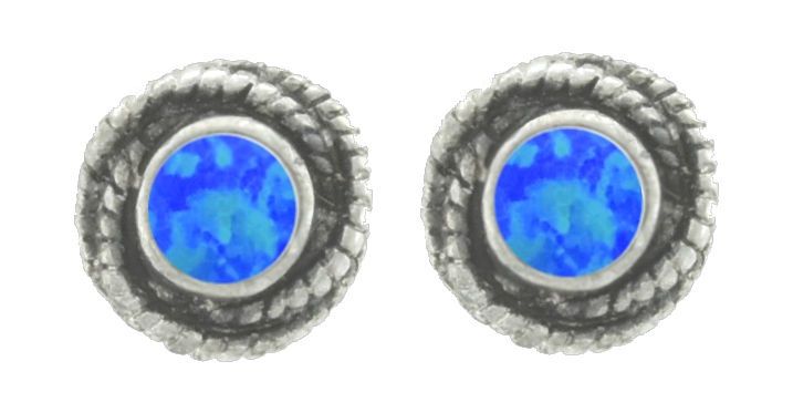Earrings - Blue Opal Round 150 BOJ