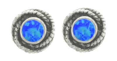 Earrings - Blue Opal Round 150 BOJ