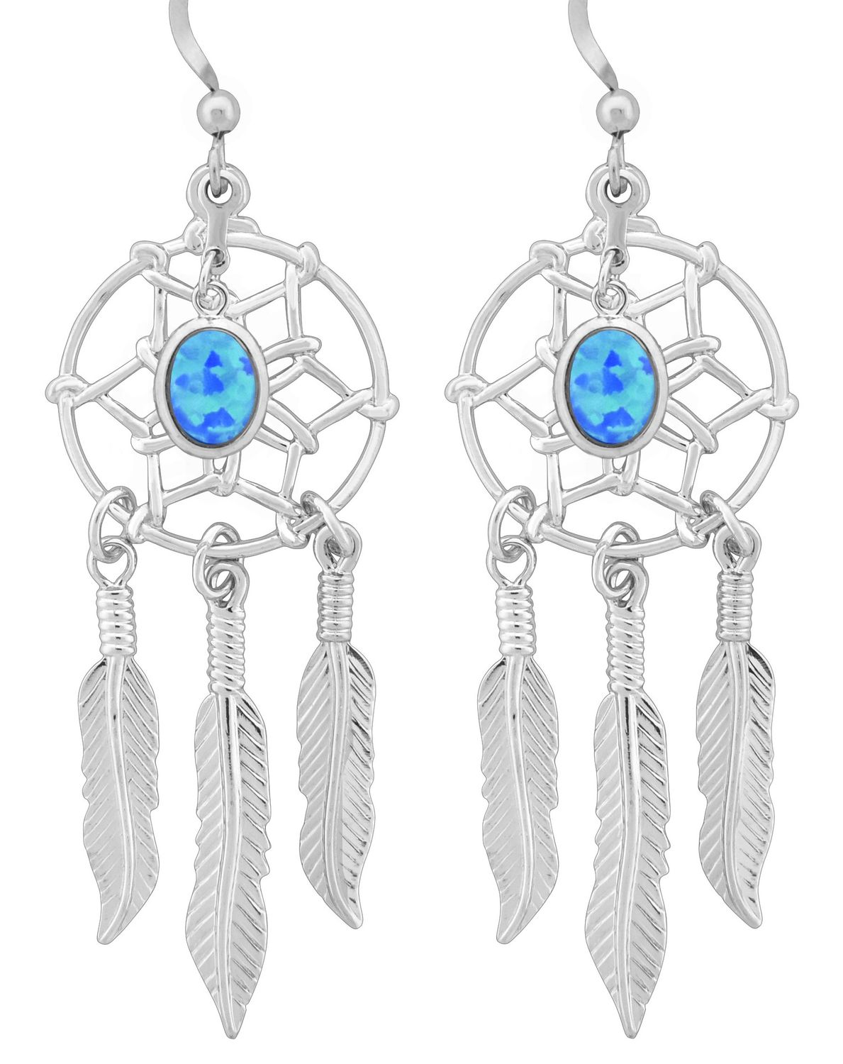 Earrings - Dream Catcher with Blue Opal