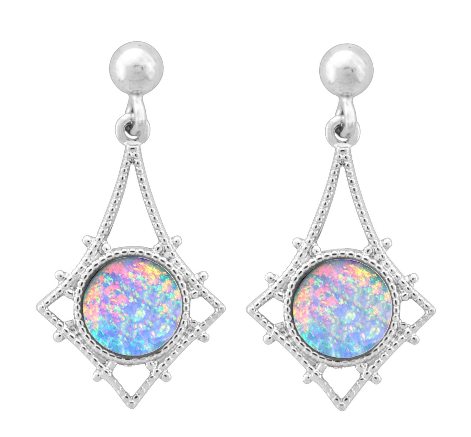 Earrings - White Opal Dangle