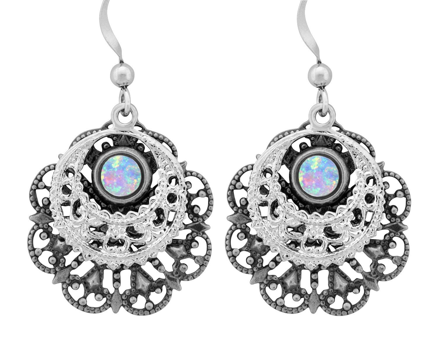 Earrings - Mandela White Opal
