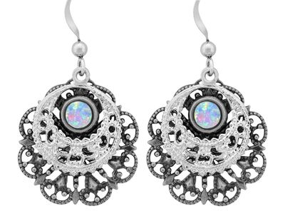 Earrings - Mandela White Opal