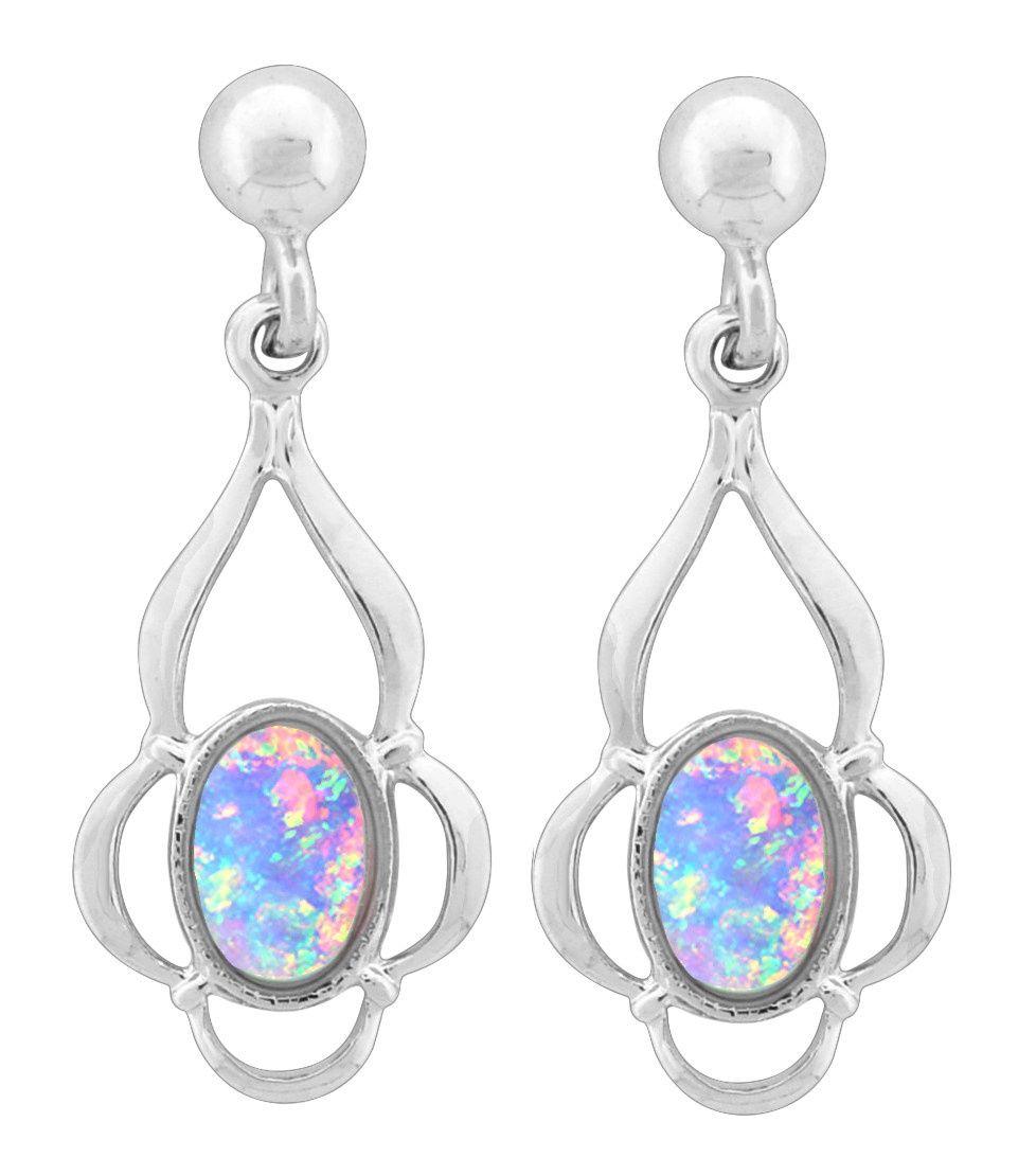 Earrings - White Opal Fancy Drop
