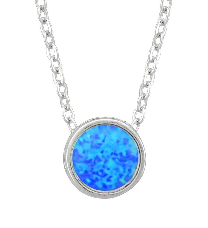 Pendant - Round Blue Opal