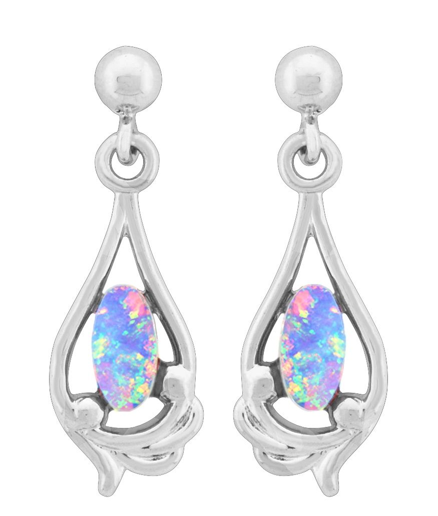 Earrings - White Opal Fancy Tear Drop