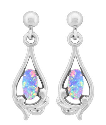 Earrings - White Opal Fancy Tear Drop