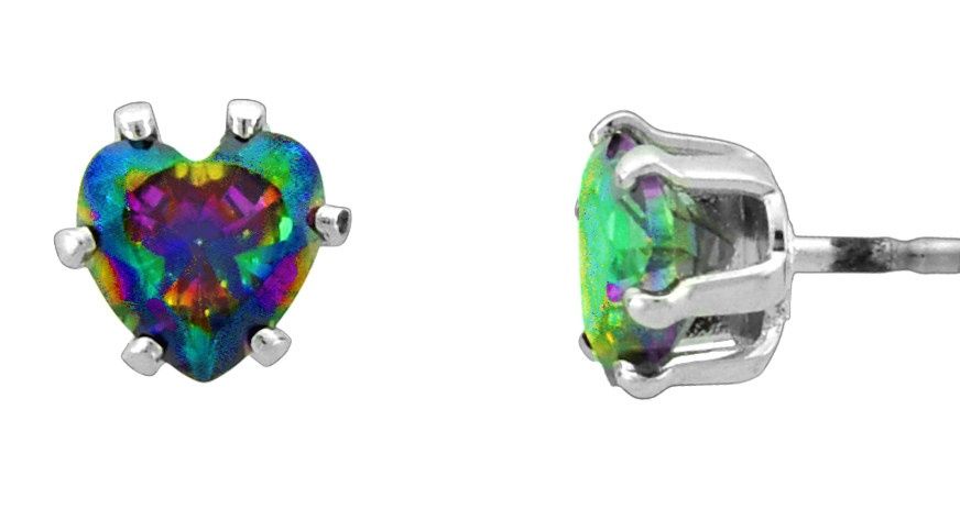 Earrings - Mystic Zirconia Heart Studs