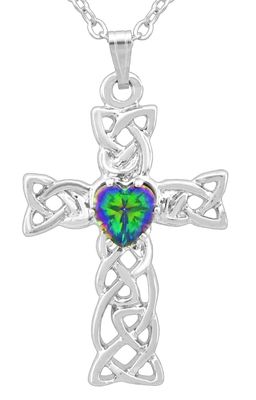 Pendant - Mystic Zirconia Filigree Cross