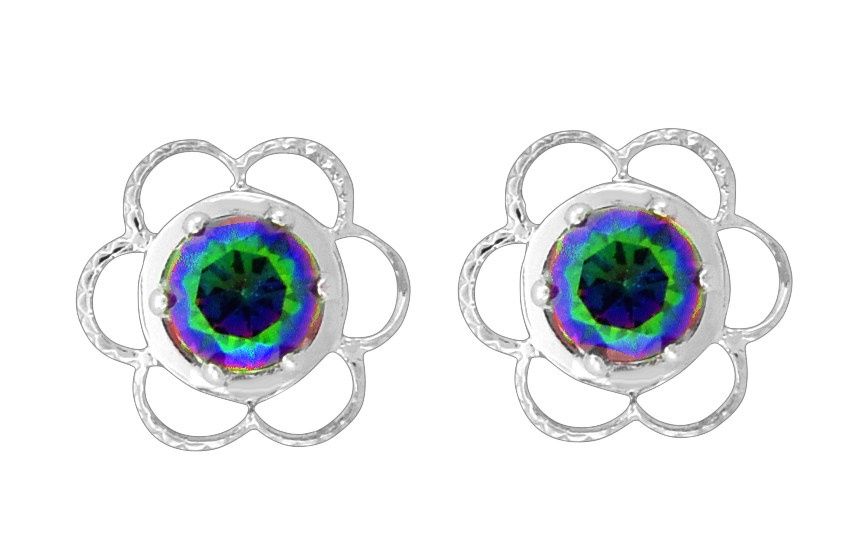 Earrings - Mystic Zirconia Flower Studs