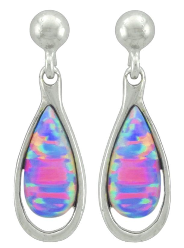 Earrings - Stud Lavender Opal Teardrop
