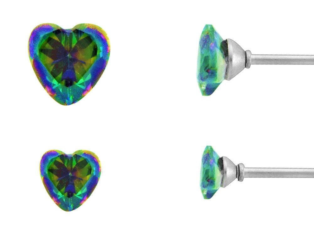 Earrings - Mystic Zirconia 2 pair Hearts