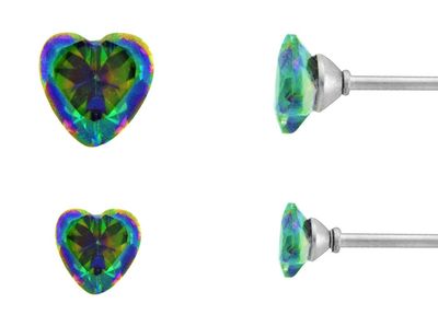 Earrings - Mystic Zirconia 2 pair Hearts