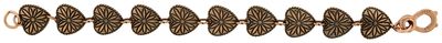 Copper Link Bracelet - Hearts with Flowers