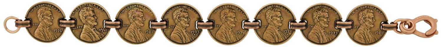 Copper Link Bracelet - Lincoln Penny Short