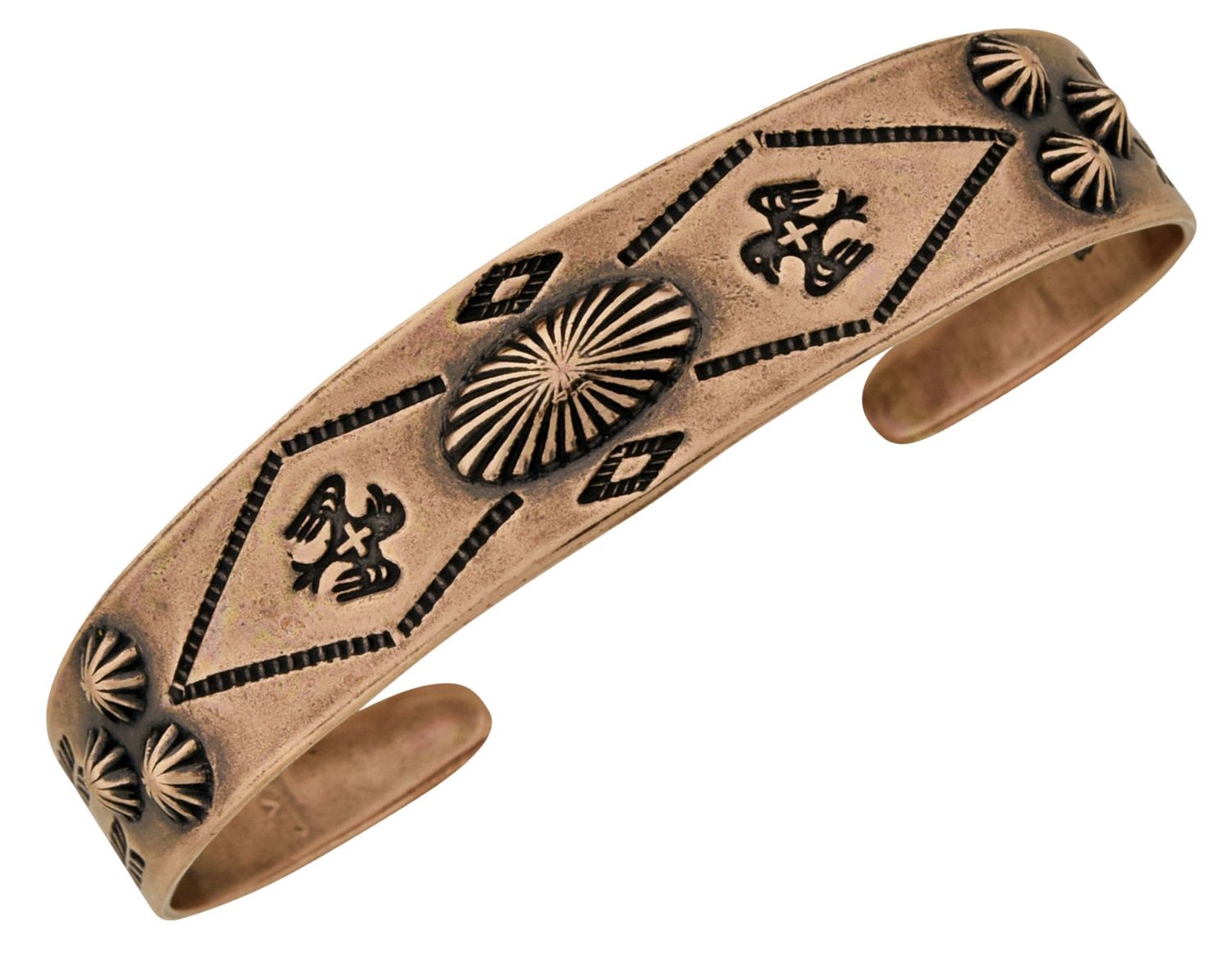 Copper Cuff Bracelet Eagle Aztech