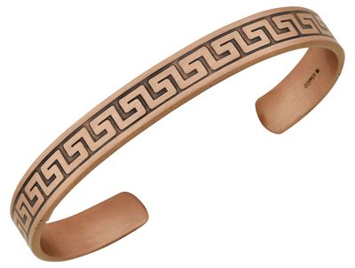 Copper Cuff Bracelet L-Shaped Black Background
