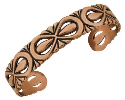 Copper Cuff Bracelet Infinity Loops