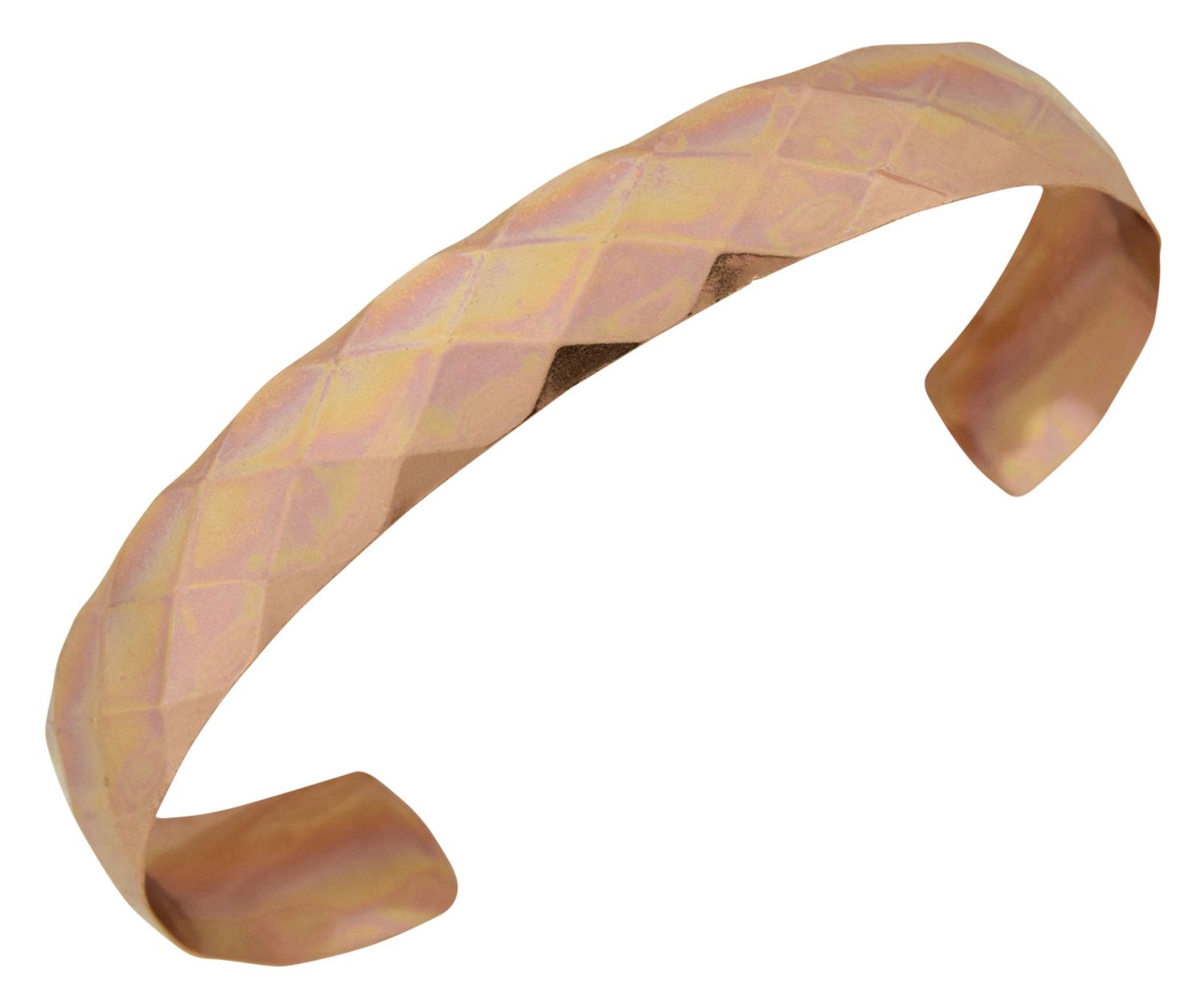 Copper Cuff Bracelet Diamond Pattern
