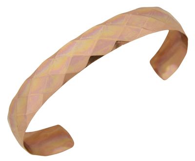 Copper Cuff Bracelet Diamond Pattern