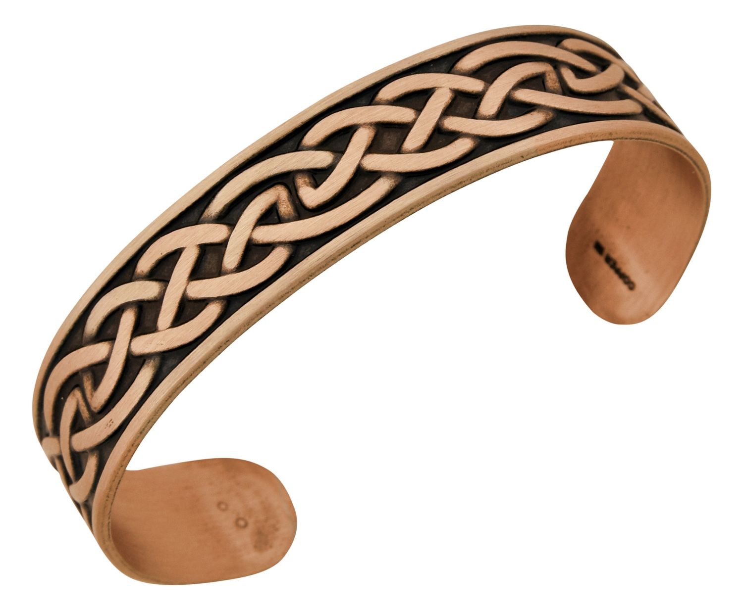Copper Cuff Bracelet Braided Engrave Black