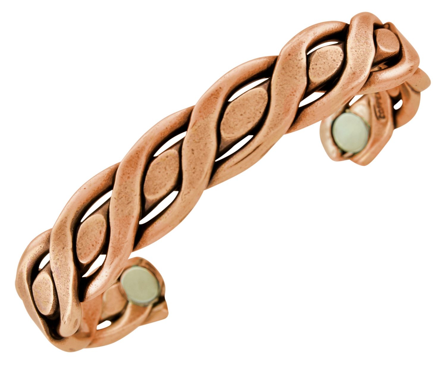 Copper Cuff Bracelet Braided L Magnetic