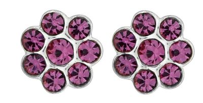 SS Ear-Crystal PPB Pink Flower