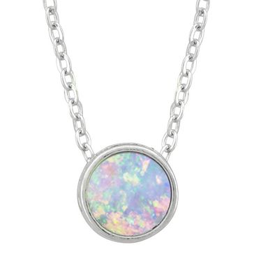 WHT Pend-Lab White Opal Necklace