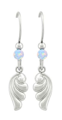WHT Ear-Lab White Opal FH Wing and Opal Earrings