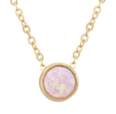 Pend-Lab Pink Opal Only Opal with Gold around it
