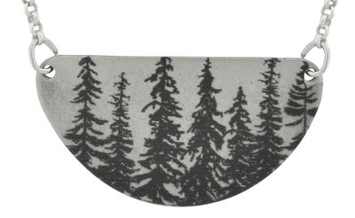 Emma & Ivy Pend Black Trees on Grey