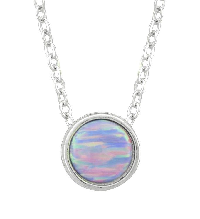 Pendant - Lavender Opal Small Silver Pendant