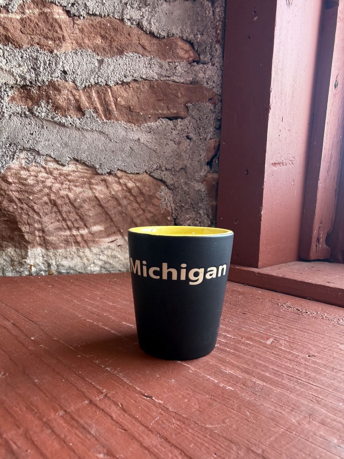 Black Matte Michigan Shot Glass / Yellow